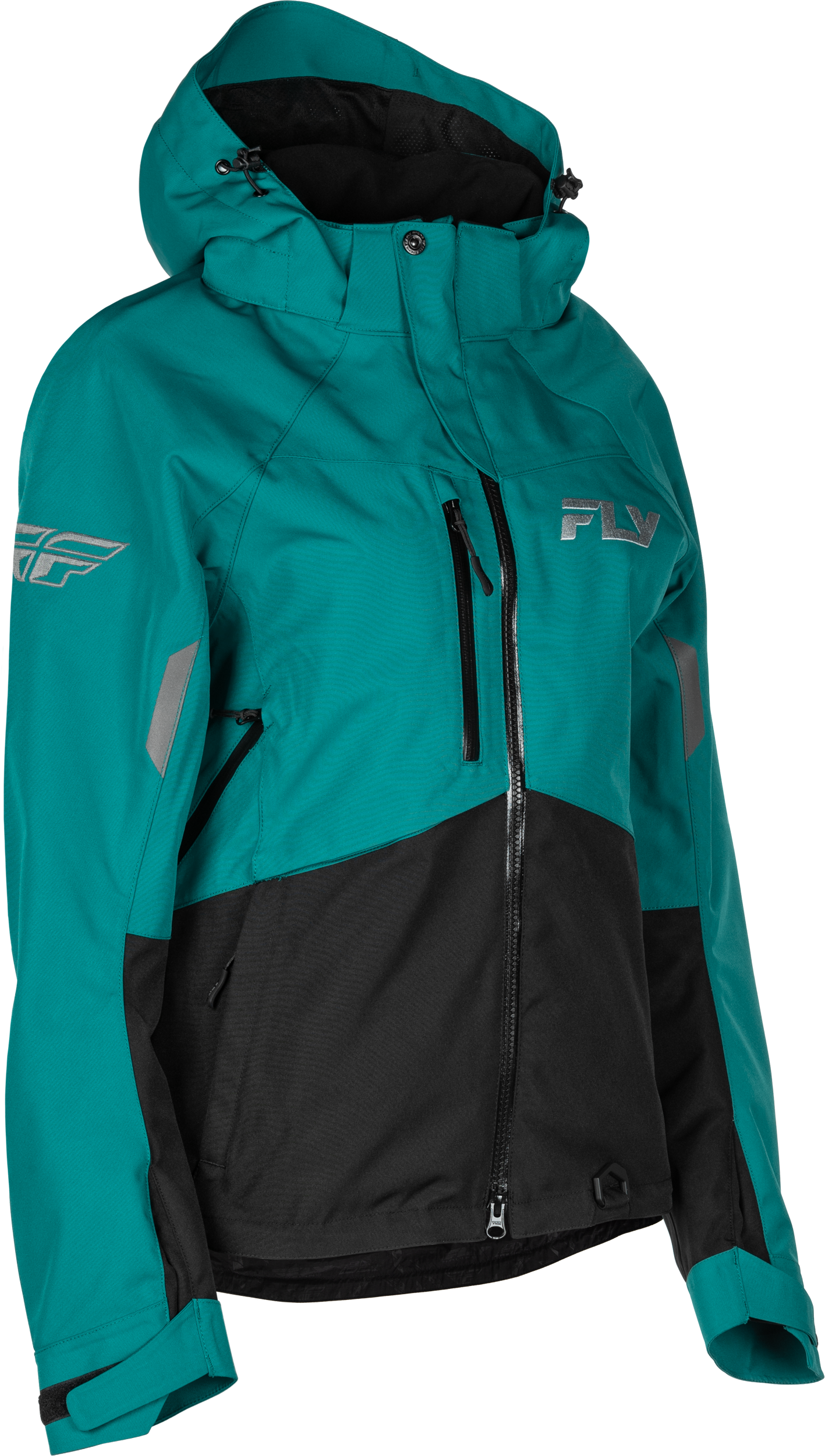 Fly Racing Women's Carbon Jacket Deep Lake and Black, Size 2X