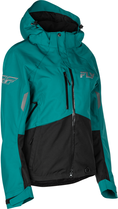 Fly Racing Women's Carbon Jacket Deep Lake and Black, Size 2X