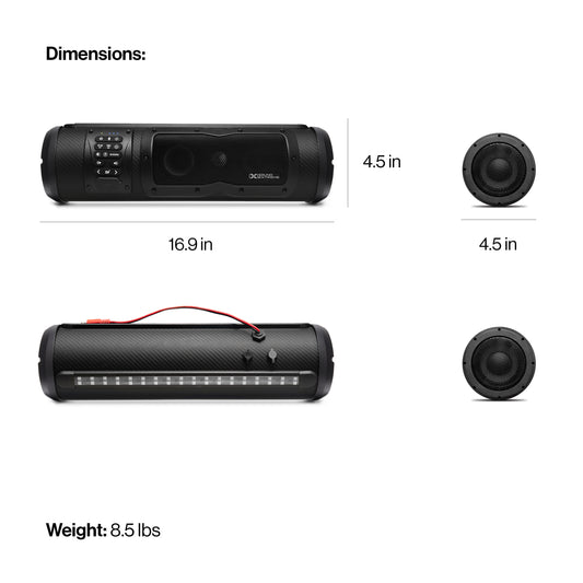 ECOXGEAR Soundbar 18-inch 300W Peak Power with Waterproof Marine-Grade Design