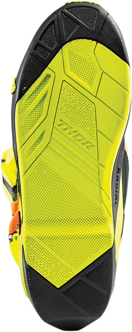 THOR Radial Boots Replacement Outsoles Size 11 3430-0904 - Black and Yellow Fluorescent