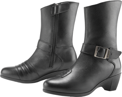 ICON Women's Tuscadero™ Boots - Black, US Size 8 - Durable Oil & Slip-Resistant Urban Riding Footwear