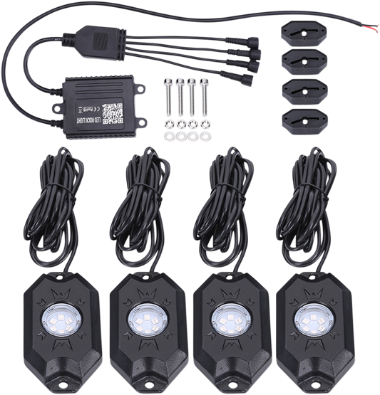 BRITE-LITES LED Rock Light Kit RGB with Bluetooth Model BL-RGBROCK4