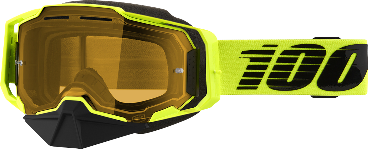 100% Armega Snow Goggle - Nuclear Citrus - Yellow Lens 50007-00003