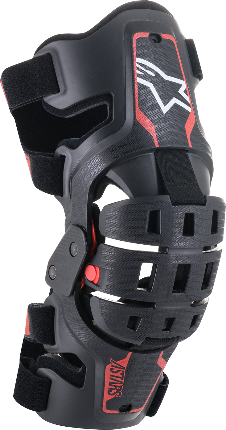 Alpinestars Youth Bionic 5S Knee Braces - Black/Red (Part Number 6540520-13)