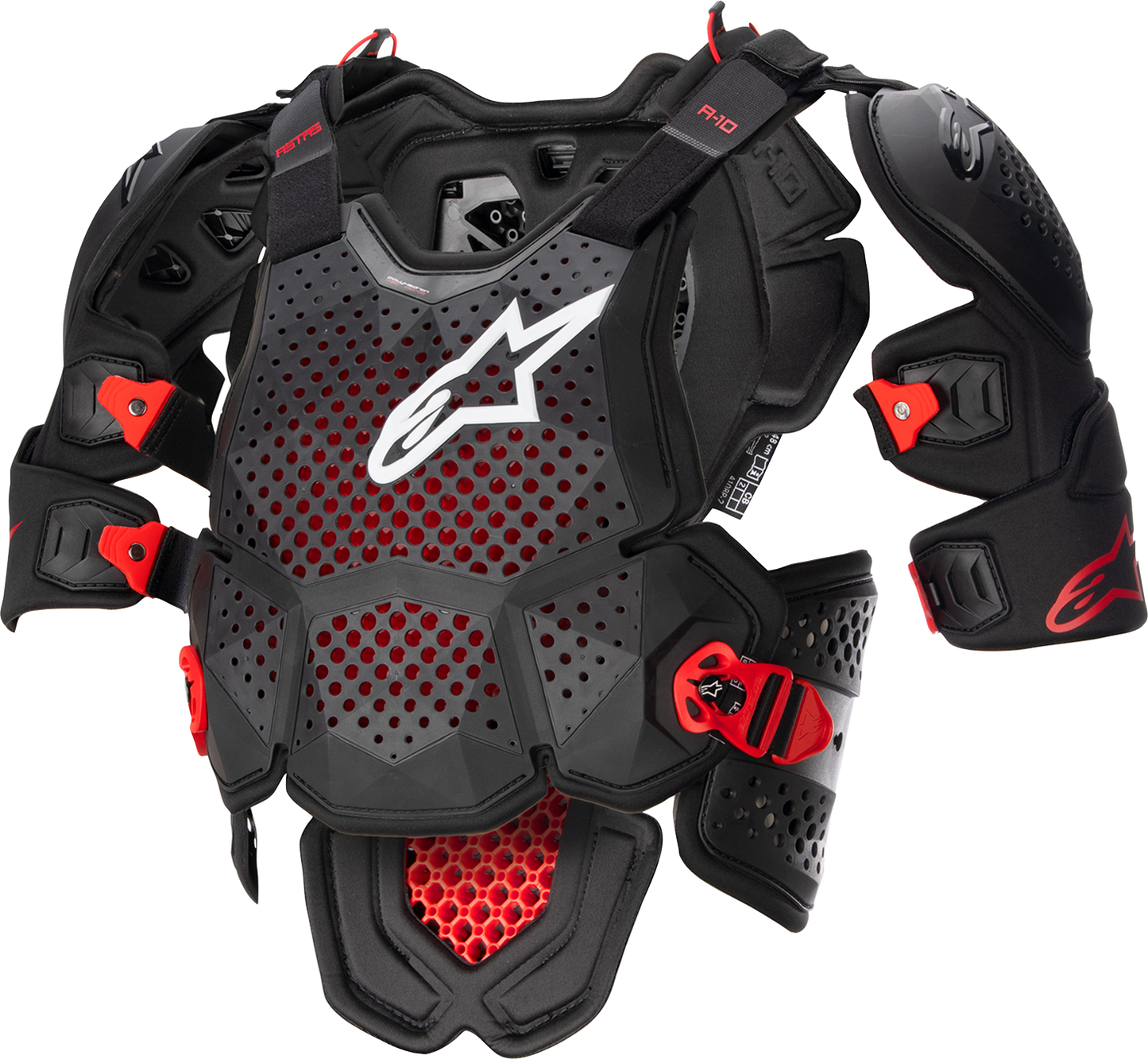 Alpinestars A-10 v2 Full Roost Guard Black/Red XL/2XL - Part Number 6700523-1431XL2