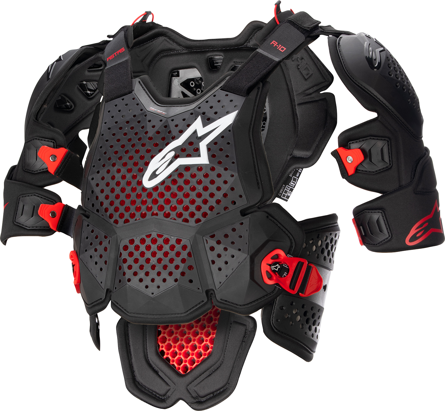 Alpinestars A-10 v2 Full Roost Guard Black/Red XL/2XL - Part Number 6700523-1431XL2