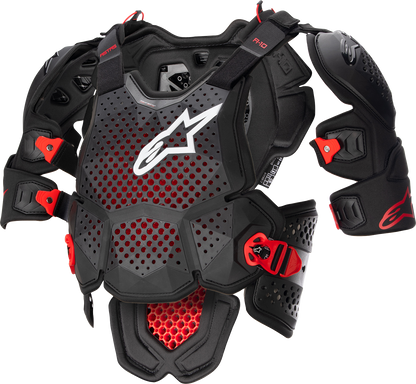 Alpinestars A-10 v2 Full Roost Guard Black/Red XL/2XL - Part Number 6700523-1431XL2