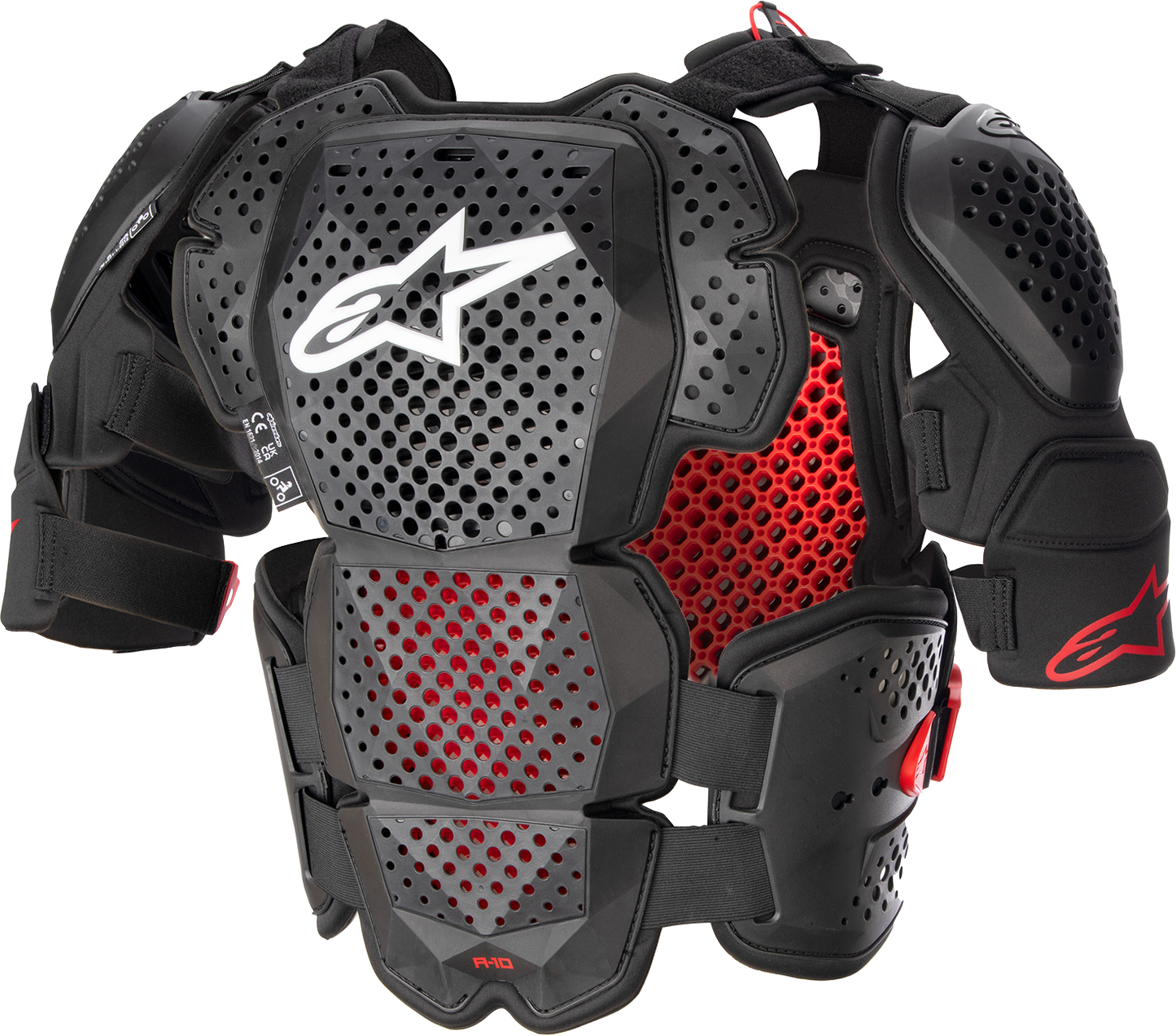 Alpinestars A-10 v2 Full Roost Guard Black/Red XL/2XL - Part Number 6700523-1431XL2