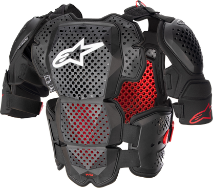 Alpinestars A-10 v2 Full Roost Guard Black/Red XL/2XL - Part Number 6700523-1431XL2