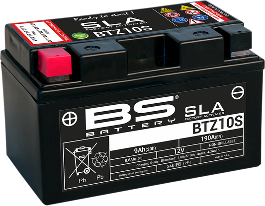 BS BATTERY BTZ10S (YTZ) 300636-1 Absorbed Glass Mat (AGM) Motorcycle Battery