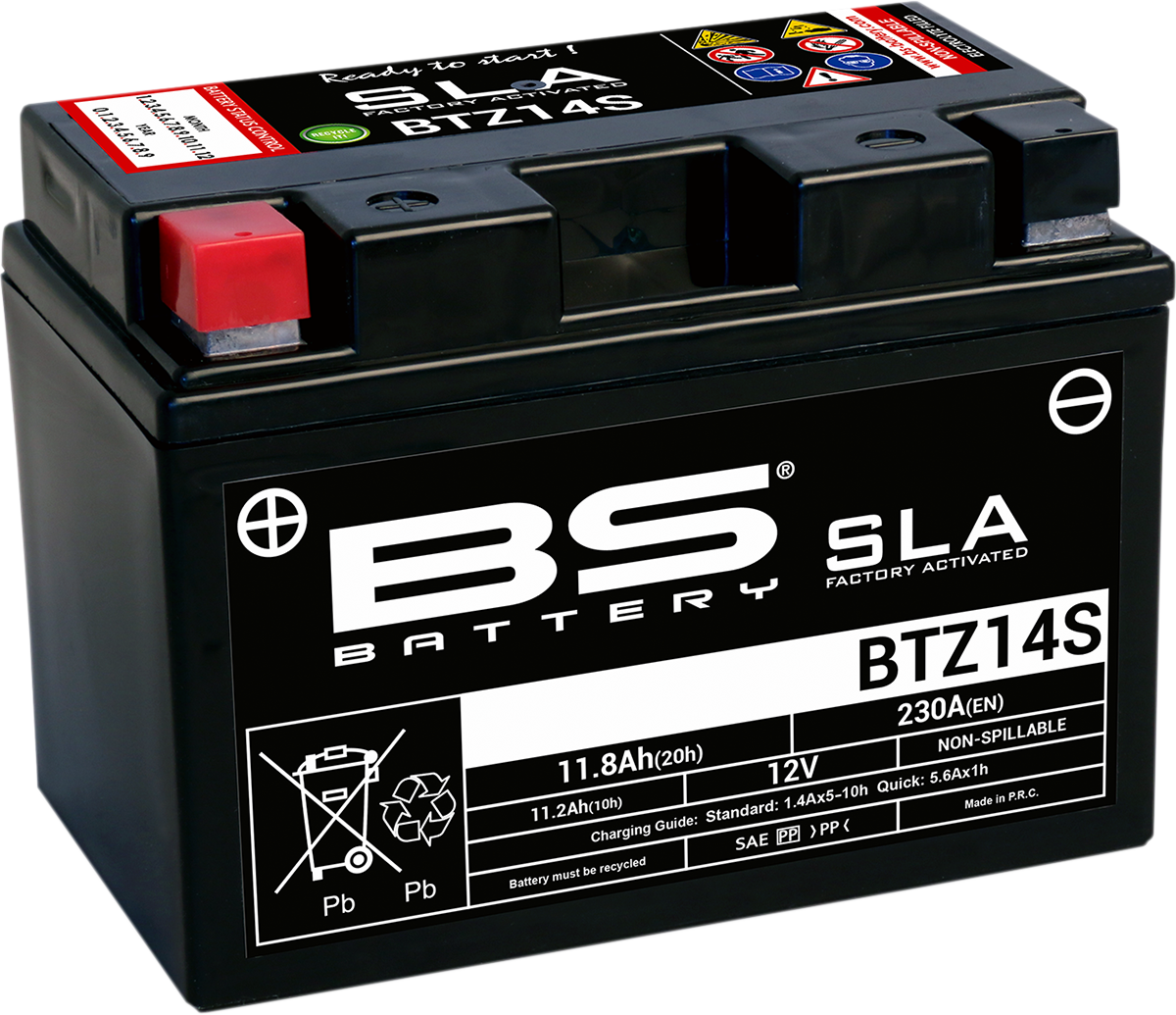 BS BATTERY BTZ14S (YTZ) 300638-1 AGM Motorcycle Battery with Spillproof Design