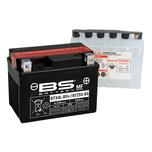 BS Battery BTZ5S-BS / BTX4L-BS (YTZ / YTX) Maintenance-Free Deep Cycle Battery - Model 300617