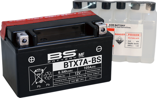 BS Battery BTX7A-BS (YTX) 300619 Maintenance-Free Motorcycle Battery