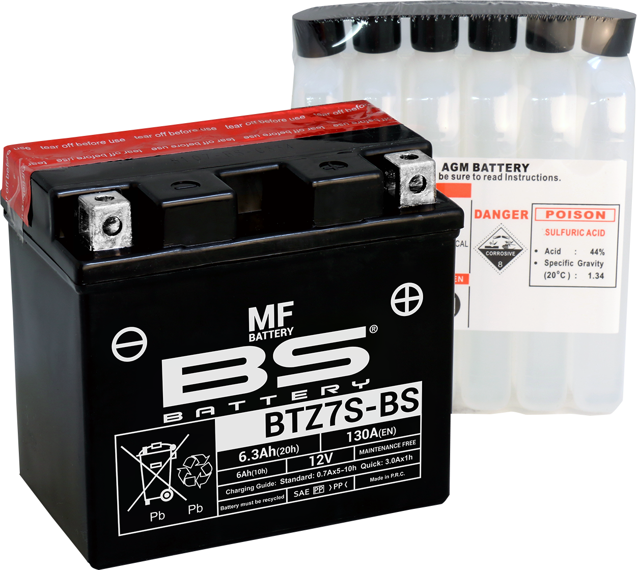BS Battery BTZ7S-BS (YTZ) 300695 Maintenance-Free Motorcycle Battery