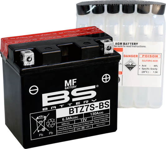 BS Battery BTZ7S-BS (YTZ) 300695 Maintenance-Free Motorcycle Battery