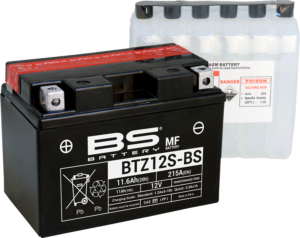 BS BATTERY BTZ12S-BS (YTZ) 300697 Maintenance-Free Sealed Lead Acid Battery