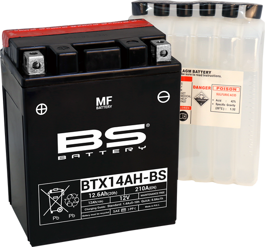 BS Battery BTX14AH-BS (YTX) 300606 Maintenance-Free Sealed Lead-Acid Battery