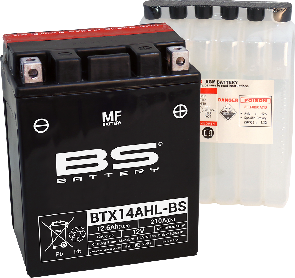 BS Battery BTX14AHL-BS (YTX) 300607 Maintenance-Free Sealed Lead Acid Battery