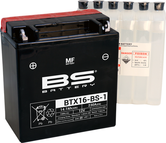 BS BATTERY BTX16-BS-1 (YTX) 300623 Maintenance-Free Sealed Battery