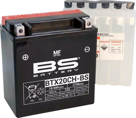 BS Battery BTX20CH-BS (YTX) Maintenance-Free Lithium Iron Battery - Part No. 300616