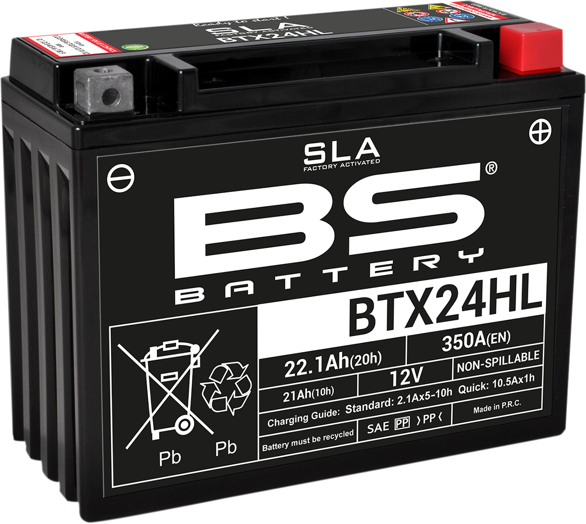BS BATTERY BTX24HL (YTX) 300770 Absorbed Glass Mat AGM Motorcycle Battery