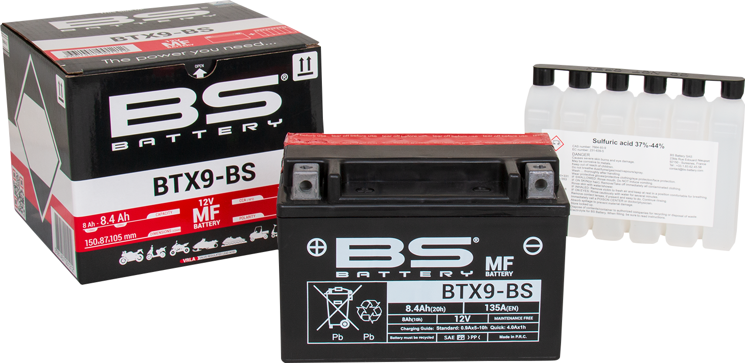 BS BATTERY BTX9-BS (YTX) 300621 Maintenance-Free Sealed Lead Acid Battery