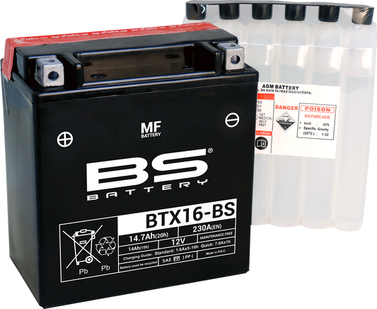 BS Battery BTX16-BS (YTX) 300609 Maintenance-Free Sealed Lead-Acid Battery