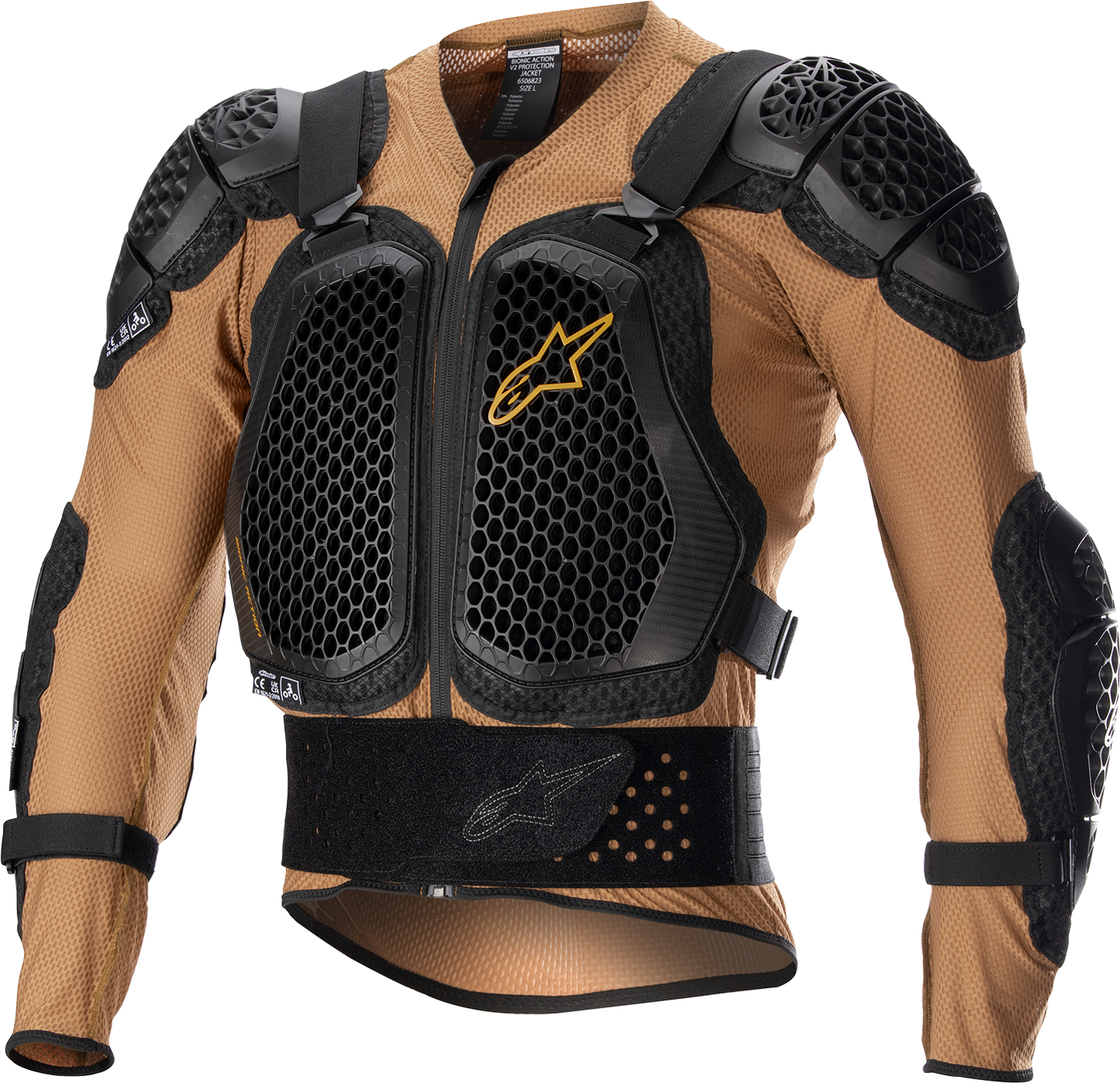 Alpinestars Bionic Action v2 Protection Jacket Small - Camel and Black, Part #6506823-814-S