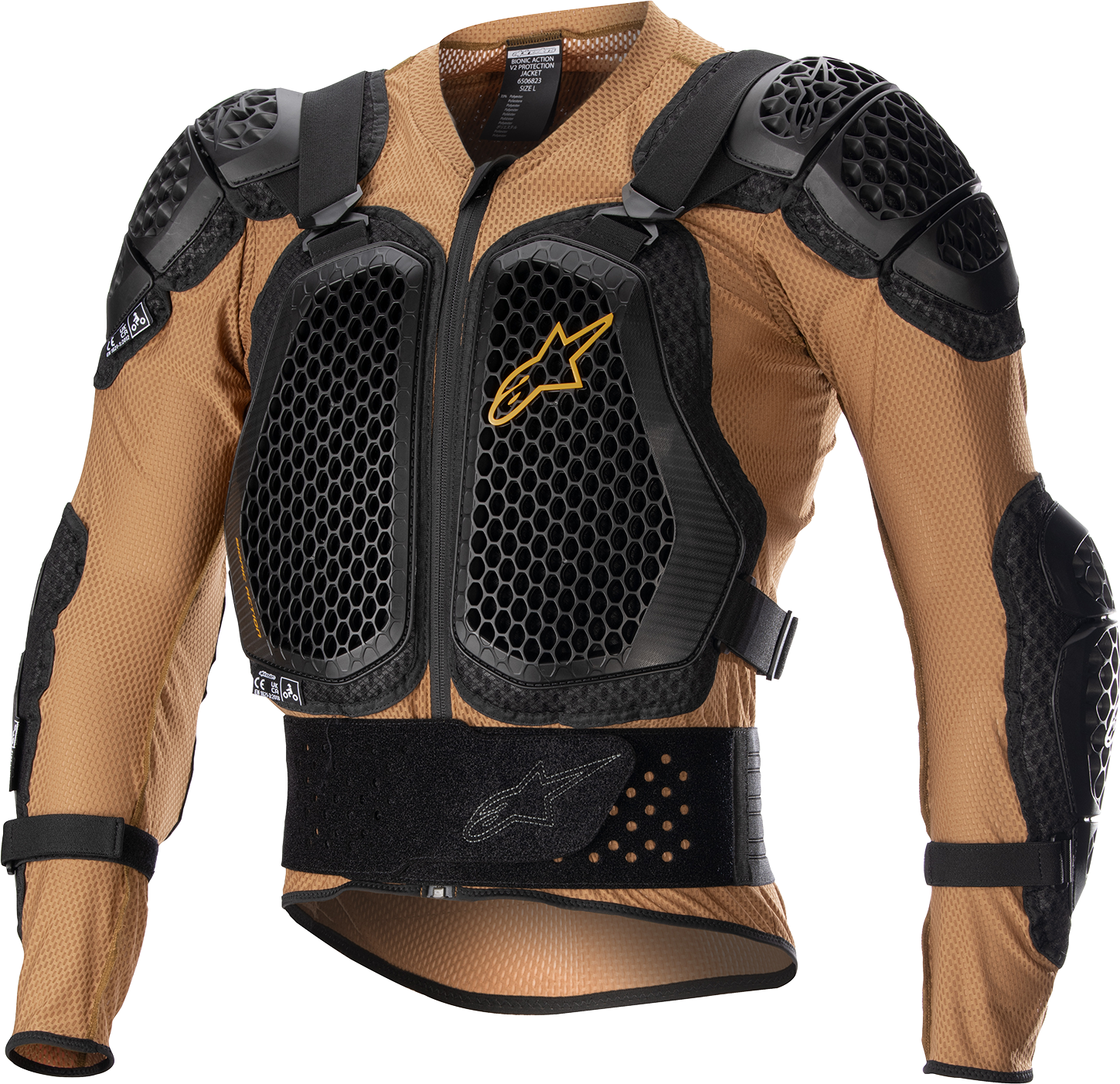 Alpinestars Bionic Action v2 Protection Jacket Small - Camel and Black, Part #6506823-814-S