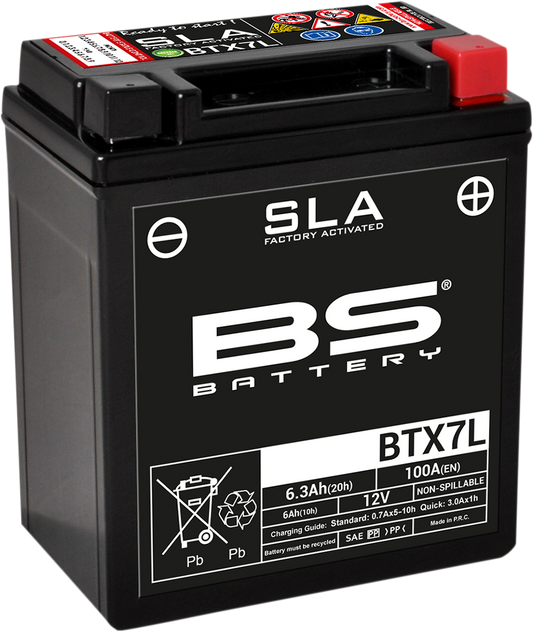 BS BATTERY BTX7L (YTX) AGM Motorcycle Battery - Model 300673