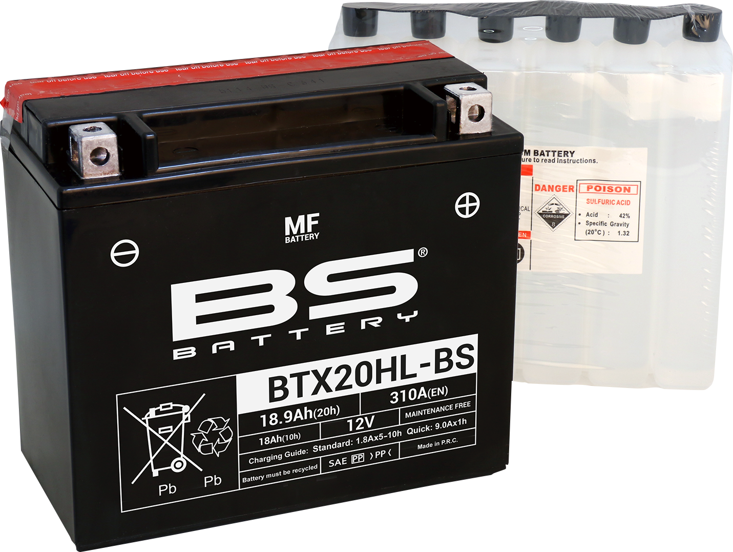 BS Battery BTX20HL-BS (YTX) Maintenance-Free Motorcycle Battery - Part 300614
