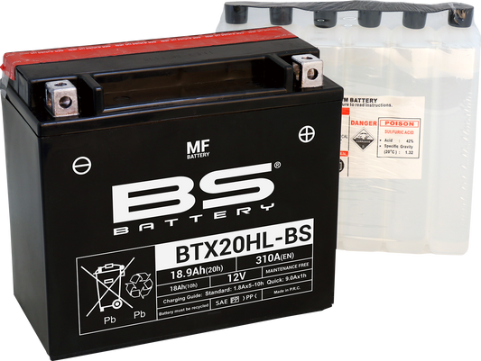 BS Battery BTX20HL-BS (YTX) Maintenance-Free Motorcycle Battery - Part 300614