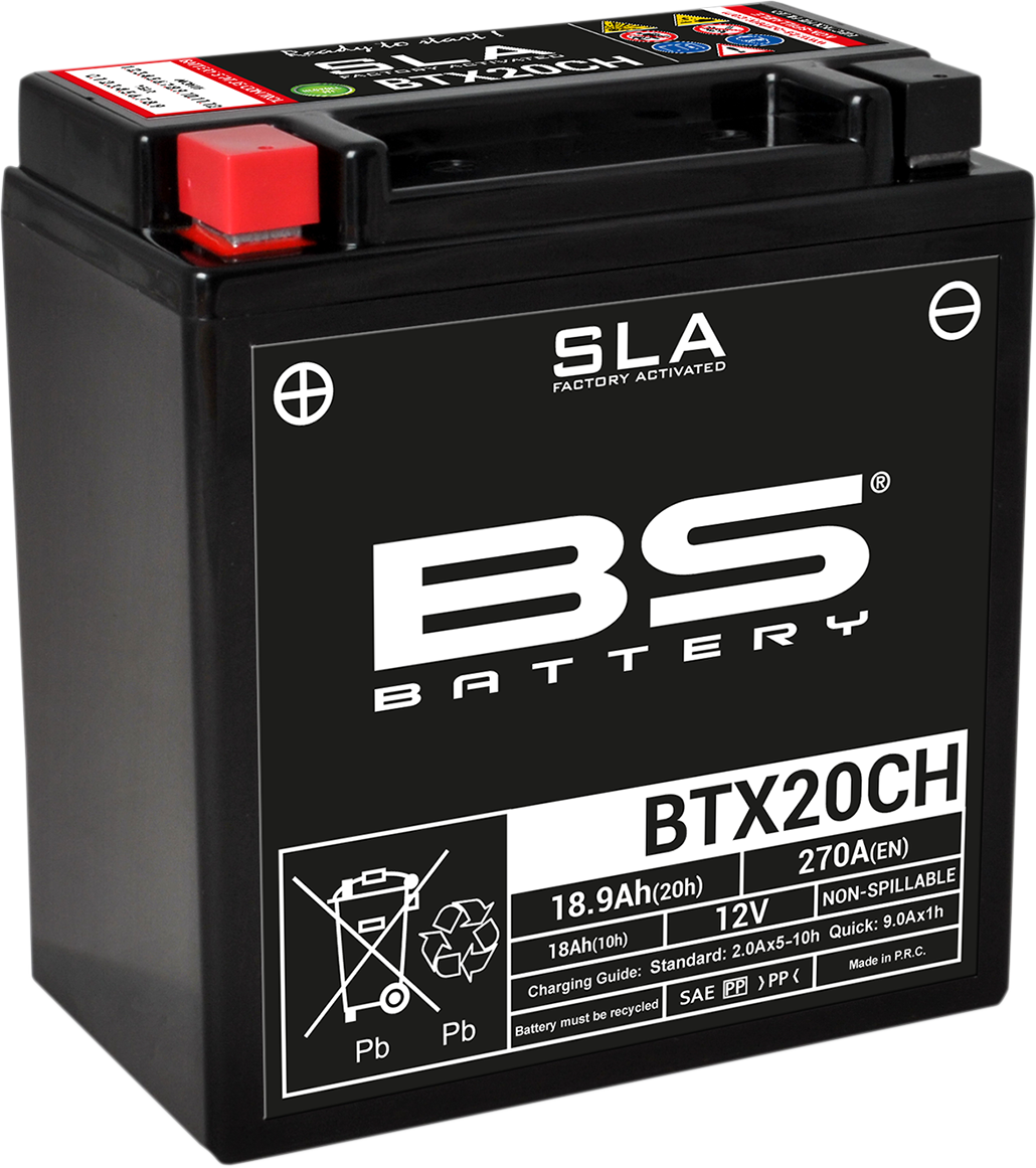BS BATTERY BTX20CH (YTX) Absorbed Glass Mat Maintenance-Free Marine Battery