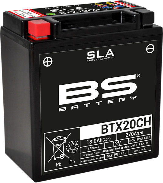 BS BATTERY BTX20CH (YTX) Absorbed Glass Mat Maintenance-Free Marine Battery