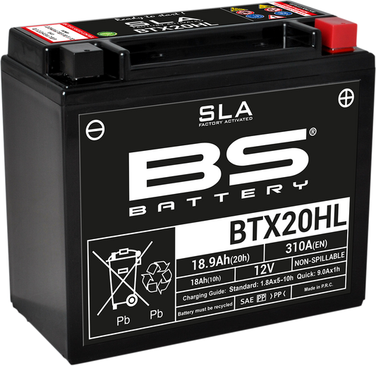 BS BATTERY BTX20HL (YTX) 300689 Absorbed Glass Mat (AGM) Motorcycle Battery
