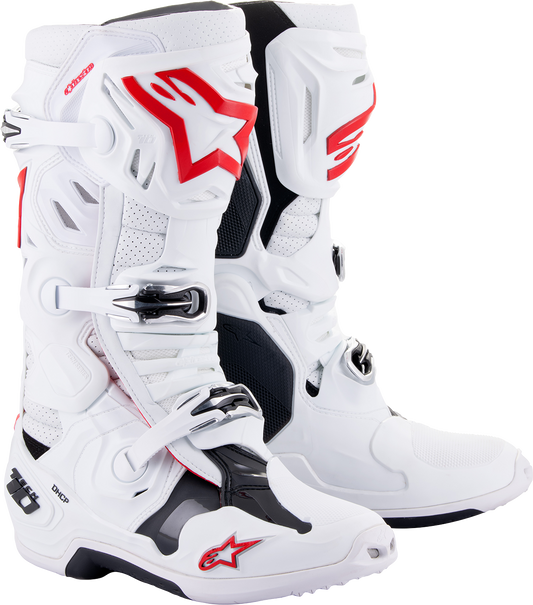Alpinestars Tech 10 Supervented Boots - White/Red US 10 / EU 44.5 by ALPINESTARS Part 2010520-2230-10