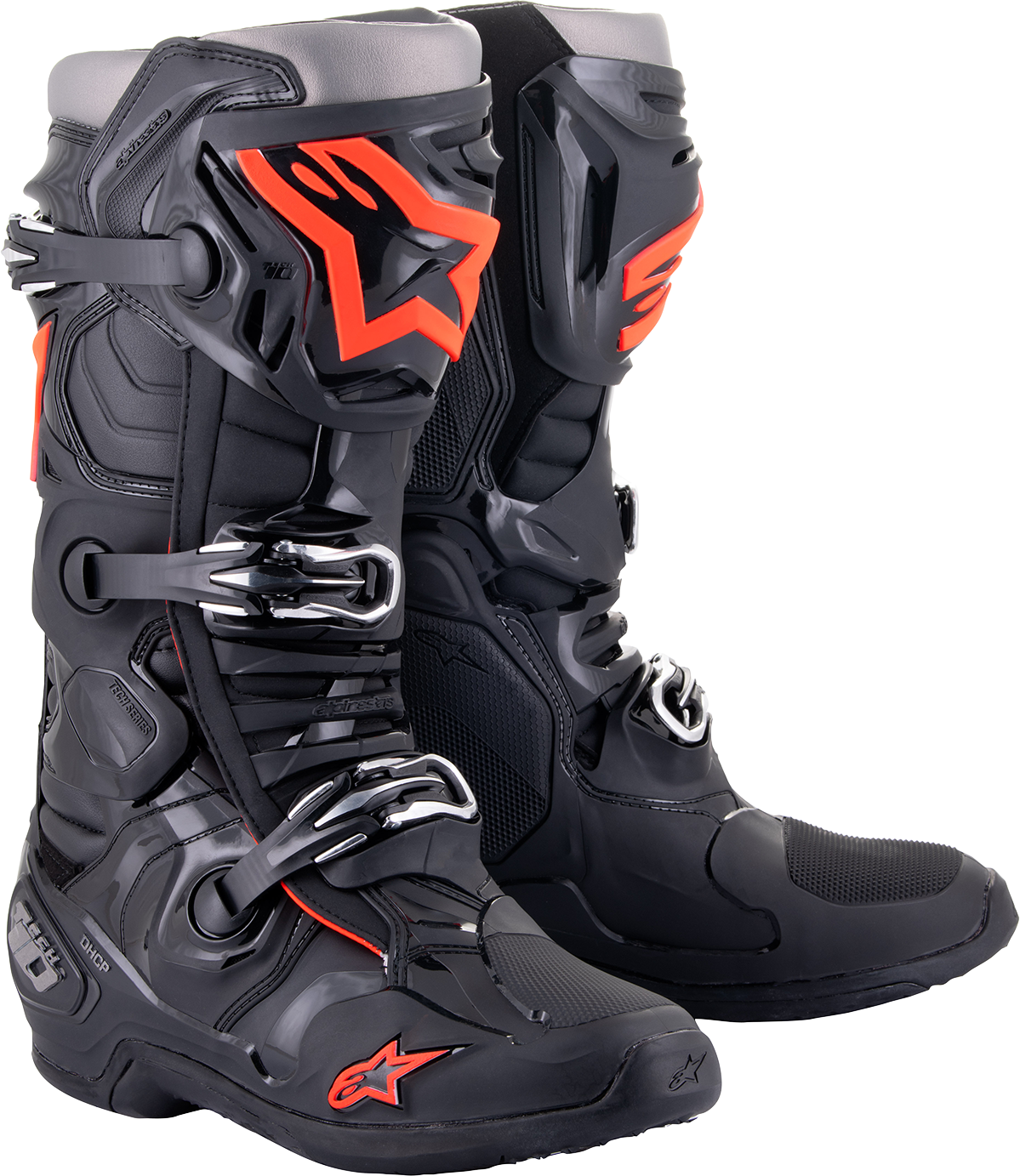 Alpinestars Tech 10 Boots - Black/Red Fluorescent US 7 / EU 40.5 by Alpinestars Part 2010020-1030-7