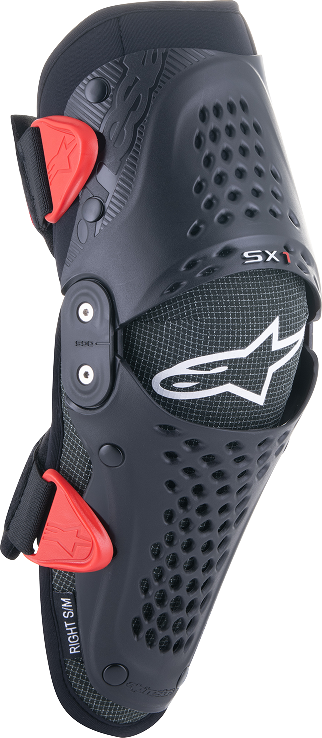 Alpinestars Youth SX-1 Knee Protectors Black/Red L/XL – Lightweight, Breathable Protection for Riders