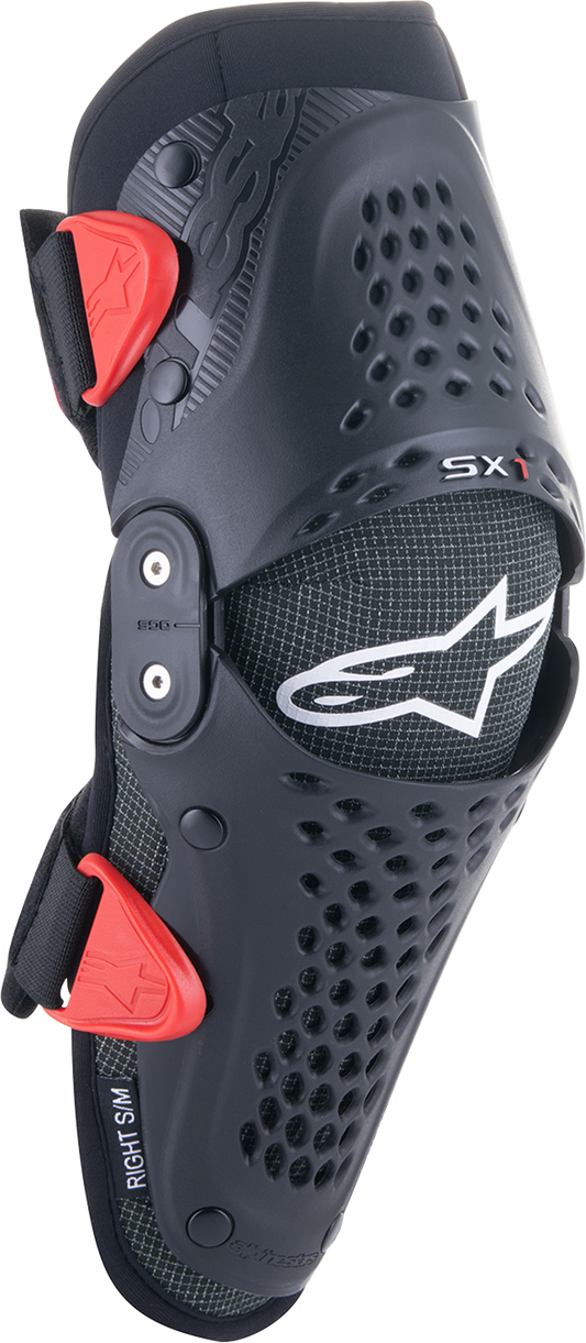 Alpinestars Youth SX-1 Knee Protectors - Lightweight and Breathable Black/Red S/M
