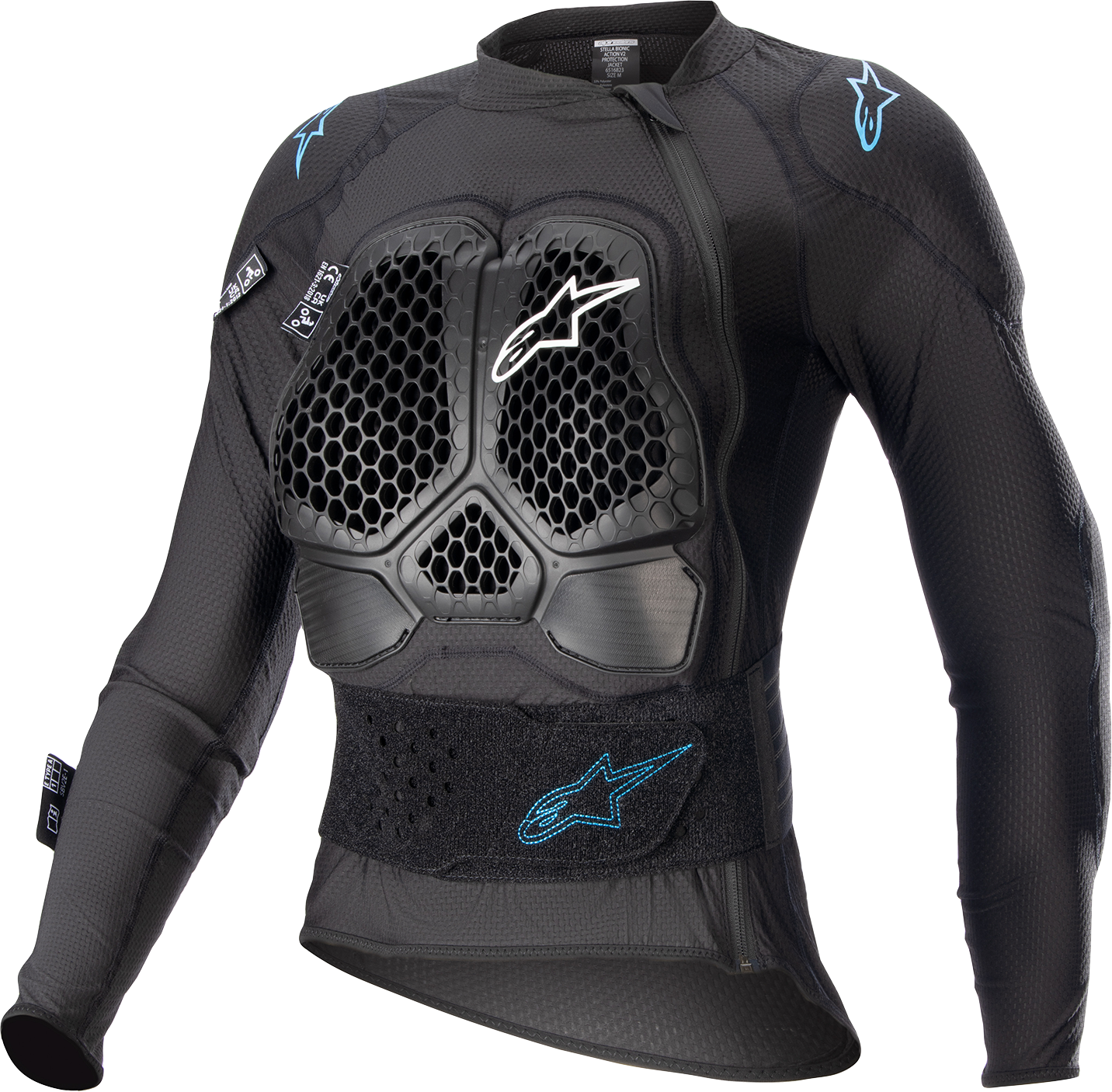 Alpinestars Stella Bionic Action v2 Women's Protection Jacket - Medium, Black/Cyan - Part 6516823-1079-M