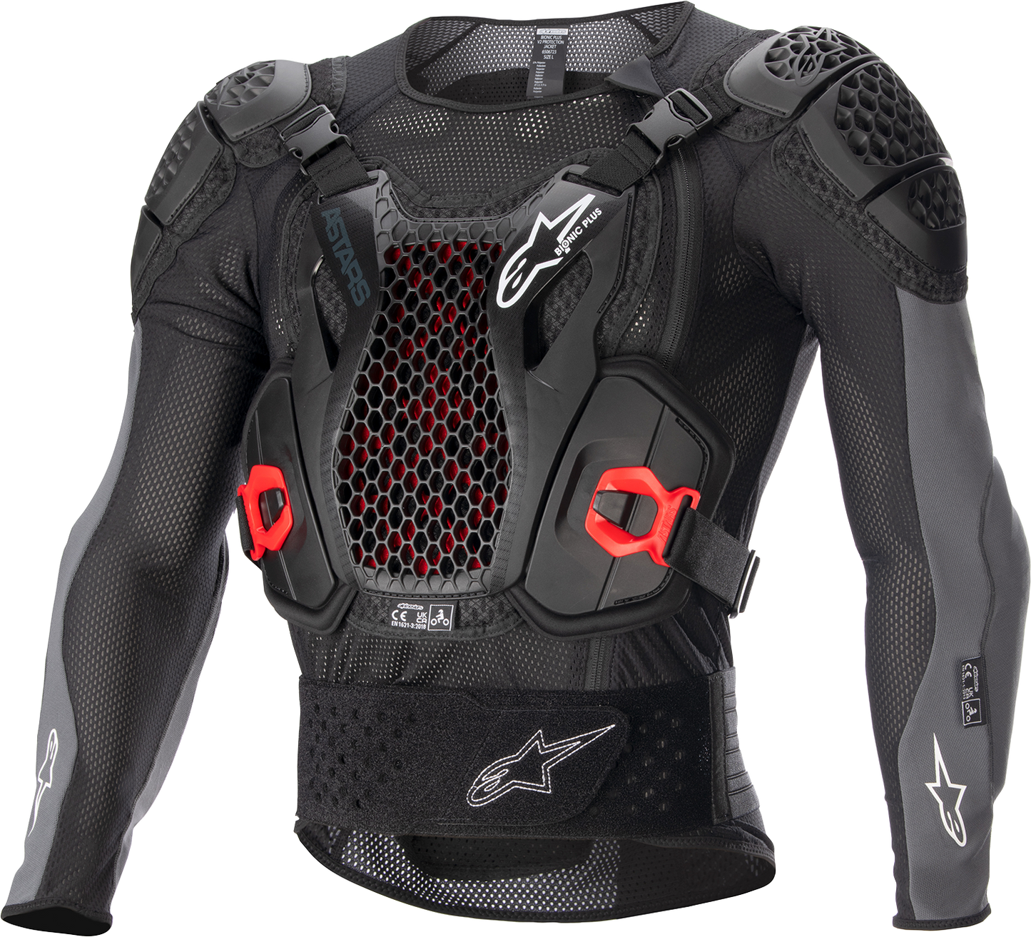 Alpinestars Bionic Plus v2 Protection Jacket - Medium - Black, Anthracite, and Red | Part No. 6506723-1036-M