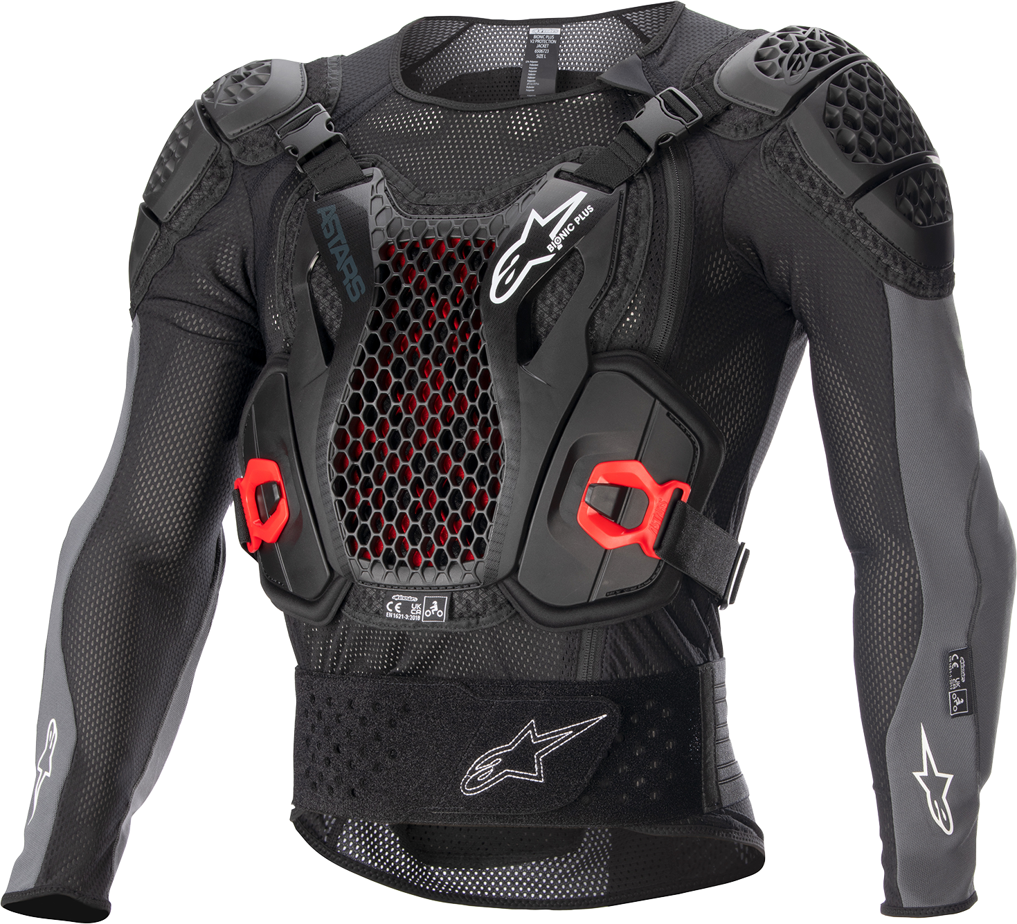 Alpinestars Bionic Plus v2 Protection Jacket - Medium - Black, Anthracite, and Red | Part No. 6506723-1036-M