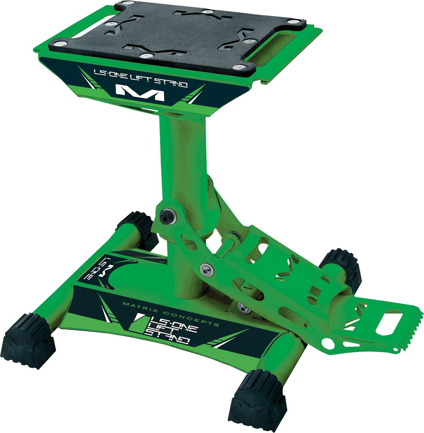 MATRIX Concepts LLC LS1-105 Solid Green Motorcycle Stand with Anti-Slip Rubber Top and Adjustable Height