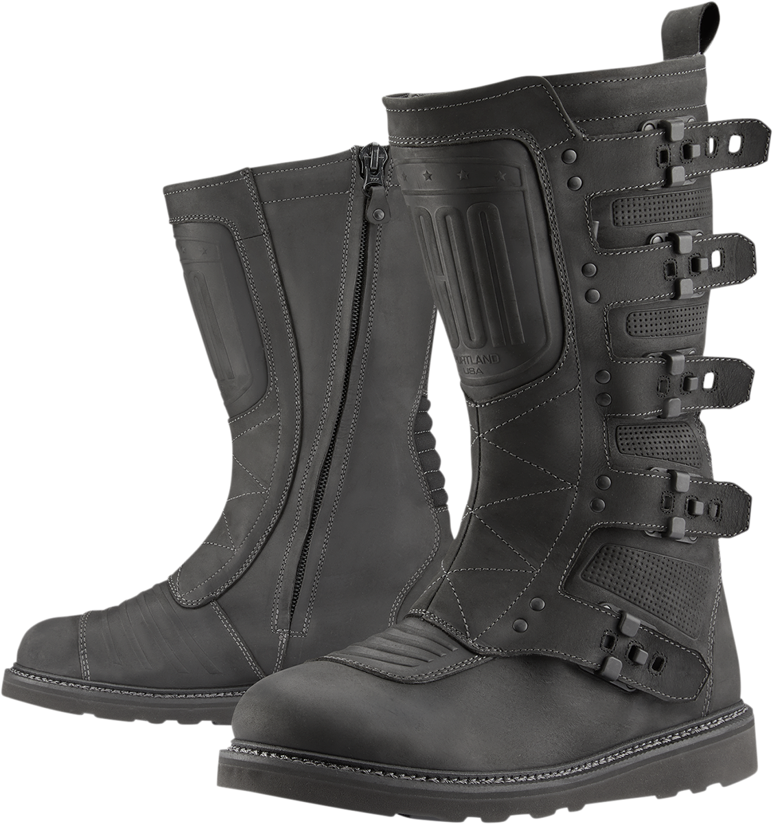ICON Elsinore 2™ CE Boots - Black Size 9.5 - Durable Leather Motorcycle Boots with Impact Protection
