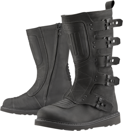 ICON Elsinore 2™ CE Boots - Black Size 9.5 - Durable Leather Motorcycle Boots with Impact Protection
