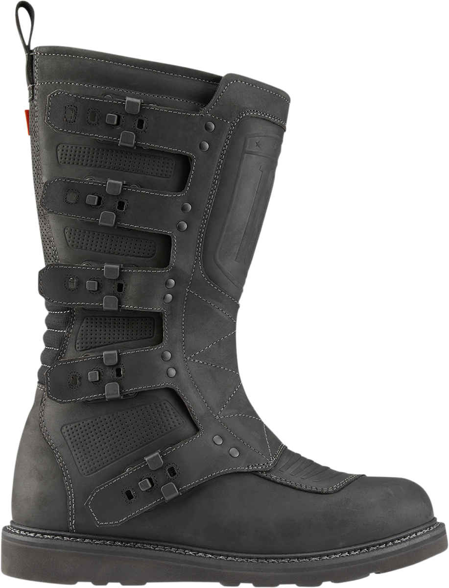 ICON Elsinore 2™ CE Boots - Black Size 9.5 - Durable Leather Motorcycle Boots with Impact Protection
