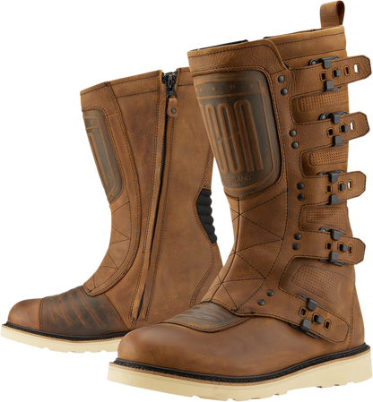 ICON Elsinore 2™ CE Boots Brown Size 13 – Durable Leather Motorcycle Riding Boots with Impact Protection