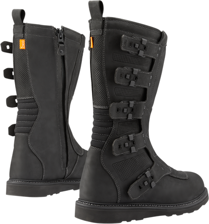 ICON Elsinore 2™ CE Boots - Black Size 9.5 - Durable Leather Motorcycle Boots with Impact Protection