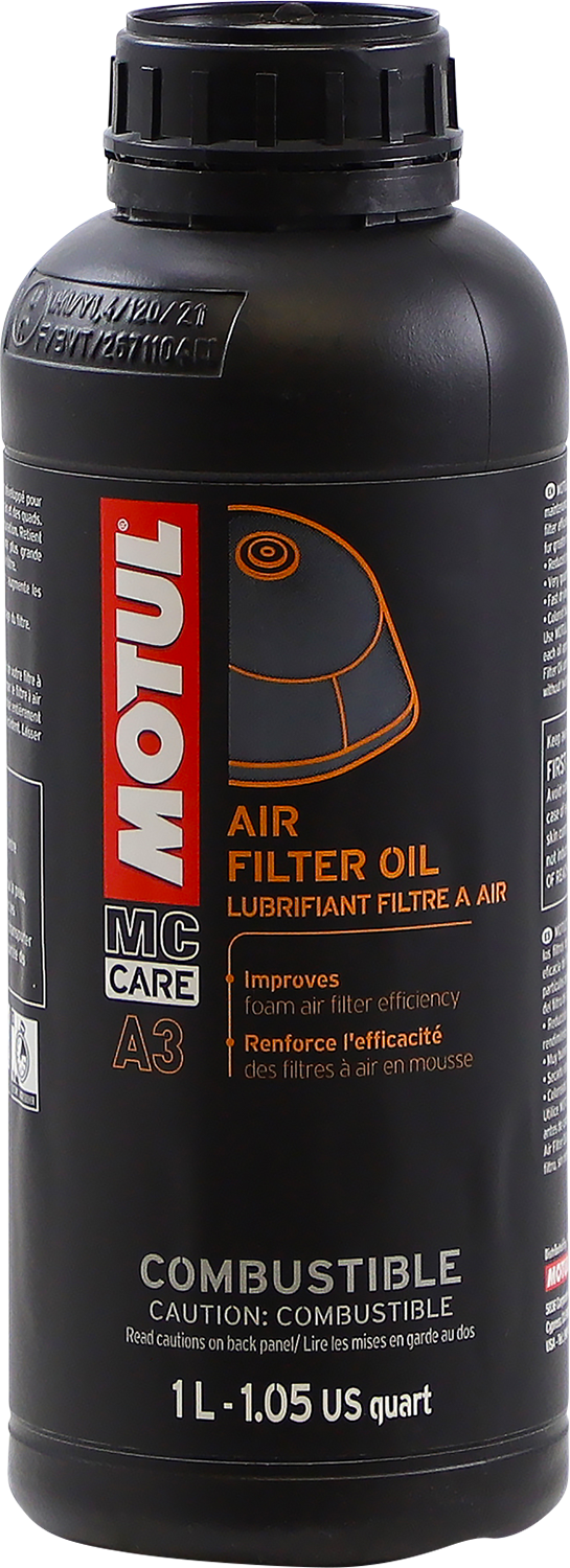MOTUL Air Filter Oil 1L Part Number 108588 for Enhanced Engine Protection