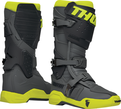 THOR Radial Boots Size 9 - Gray and Fluorescent Yellow | Part 3410-2747